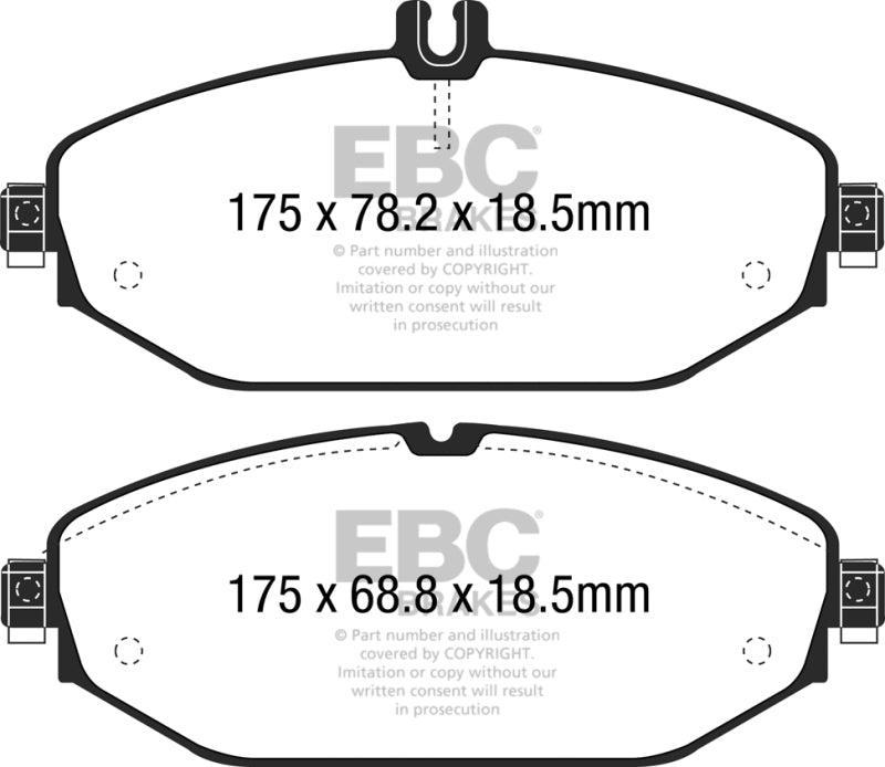 Pastillas de Freno Delanteras EBC 15+ Mercedes-Benz C300 (W205) 2.0 Turbo Redstuff