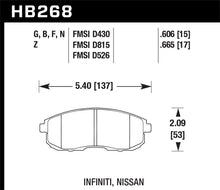Cargar imagen en el visor de la galería, Hawk 03-04 G35/03-05 G35X/ 02-05 350z sin pastillas de freno delanteras Brembo Performance Ceramic Street