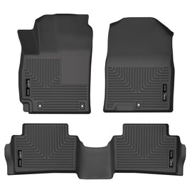 Husky Liners 18-22 Hyundai Kona WeatherBeater Revestimientos de piso para asiento delantero y segundo - Negro