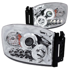 Cargar imagen en el visor de la galería, ANZO 2006-2008 Dodge Ram 1500 Faros delanteros con proyector con halo cromado (CCFL)