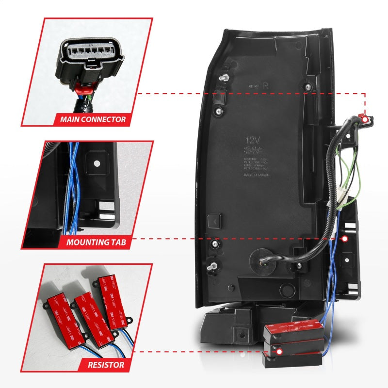 ANZO 2015-2017 Chevrolet Suburban/Tahoe Luces traseras LED ahumadas