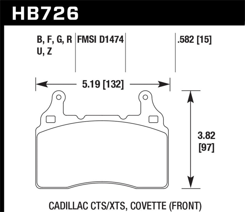 Hawk 10-17 Chevrolet Camaro HP+ Pastillas de freno delanteras compuestas