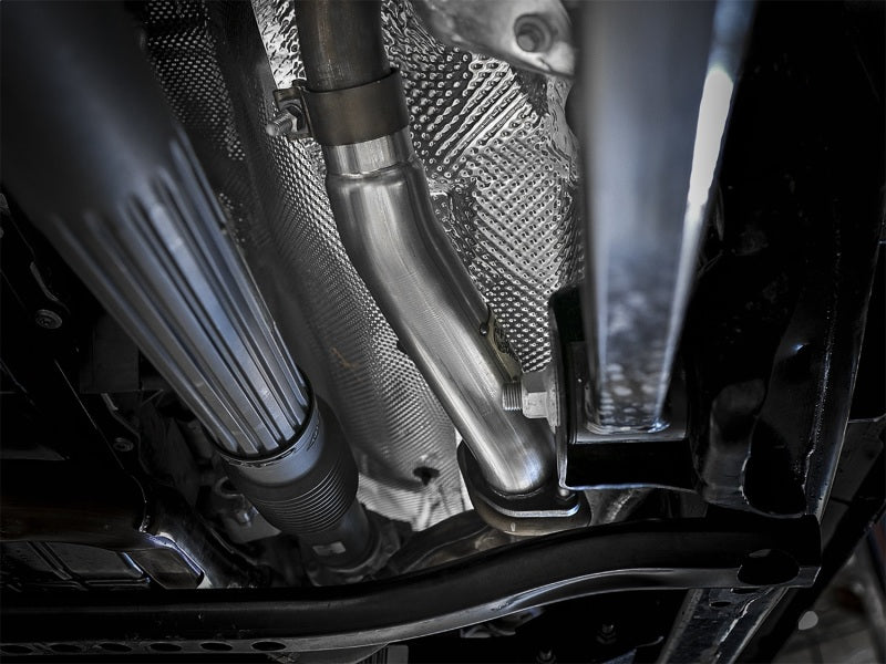 aFe Tubo de bajada de eliminación de bucle de acero inoxidable de 2 pulgadas de acero trenzado 2018+ Jeep Wrangler (JL) V6 3.6L