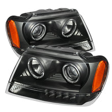 Cargar imagen en el visor de la galería, Xtune Jeep Grand Cherokee 99-04 Projector Headlights LED Halo Black PRO-JH-JGC99-LED-BK