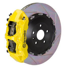 Brembo 03-09 Range Rover Front GT BBK 6 pistones fundidos 405x34 2 piezas rotor ranurado tipo 1 - amarillo