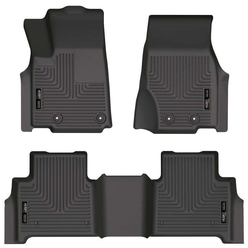 Husky Liners 2022 Jeep Grand Cherokee (nuevo estilo) Weatherbeater negro revestimiento para piso delantero y segundo asiento