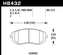 Cargar imagen en el visor de la galería, Hawk 03-05 Subaru WRX / 08-11 WRX  Blue 9012 Race Front Brake Pads