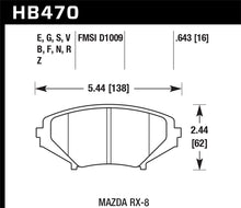 Cargar imagen en el visor de la galería, Hawk 04-09 RX8 HP+ Street Front Brake Pads (D1009)