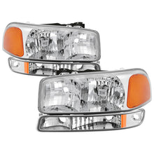 Cargar imagen en el visor de la galería, xTune GMC Sierra 99-06 /Yukon 00-06 Crystal Headlights &amp; Bumper Lights - Chrome HD-JH-GS99-AM-SET-C