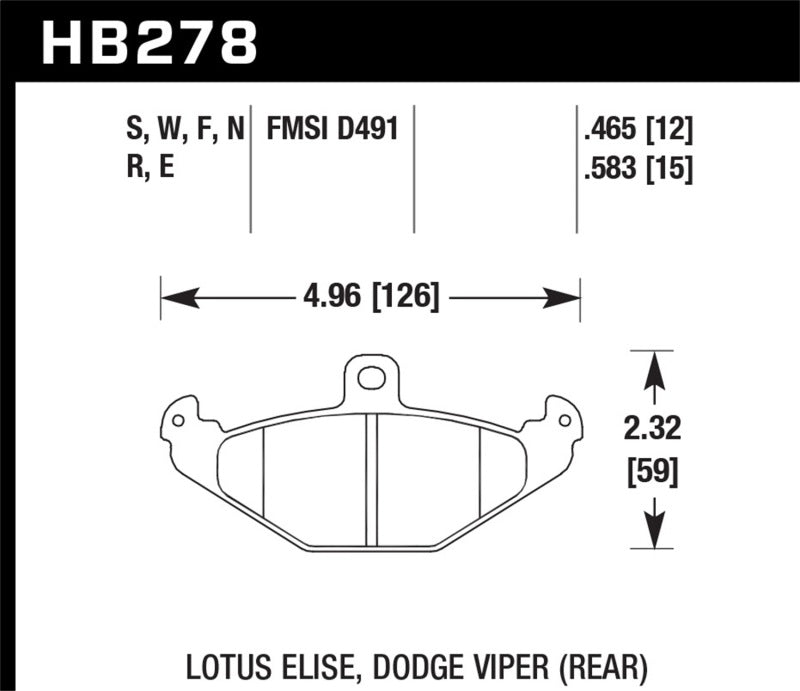 Hawk 92-00 Dodge Viper / 01-05/10-11 Lotus Elise / 10-11 Lotus Exige DTC-30 Pastillas de freno traseras de carrera