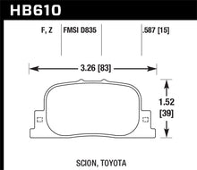 Cargar imagen en el visor de la galería, Hawk 05-09 Scion tC / 00-01 Lexus ES300 Pastillas de freno traseras de cerámica de alto rendimiento