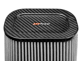 Filtro de aire aFe MagnumFLOW Pro Dry S (7,5x5,5 pulgadas) F x (9x7 pulgadas) B x (5,75x3,75 pulgadas) T (carbono) x 10 pulgadas H