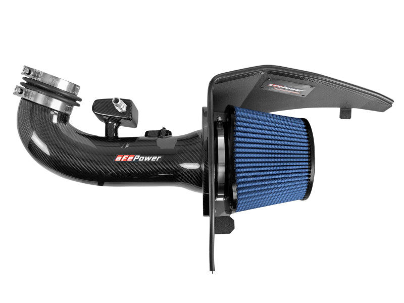 aFe 19-20 GM Trucks 5.3L/6.2L Track Series Sistema de admisión de aire frío de fibra de carbono con filtros Pro 5R
