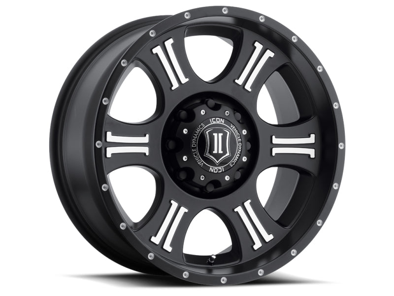 ICON Shield 20x9 8x6.5 19mm Offset 5.75in BS 125.2mm Diámetro Negro satinado/Rueda mecanizada