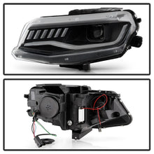 Cargar imagen en el visor de la galería, Spyder Chevy Camaro 16-18 Halogen Model Full LED Headlights Black PRO-YD-CCAM16HALAP-SEQ-BK