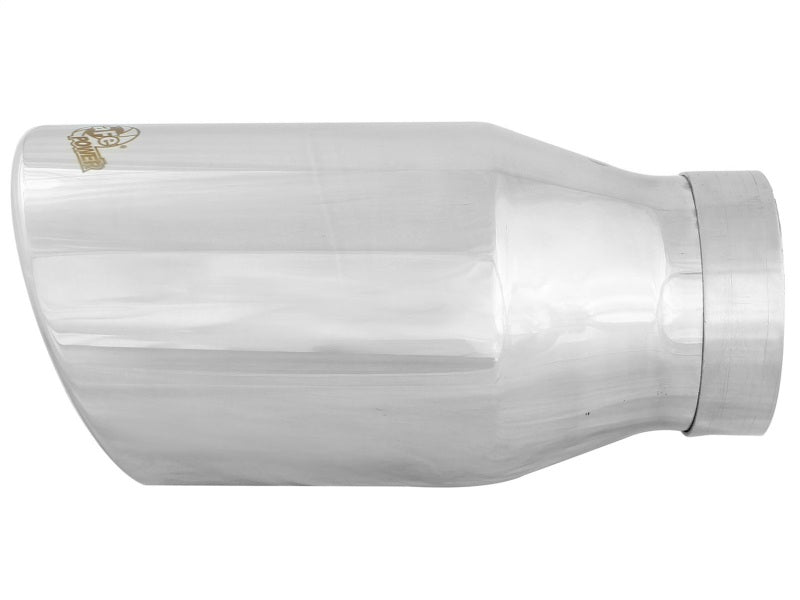 Punta de escape diésel aFe atornillada pulida de 4 pulgadas de entrada x 6 pulgadas de salida x 12 pulgadas de largo