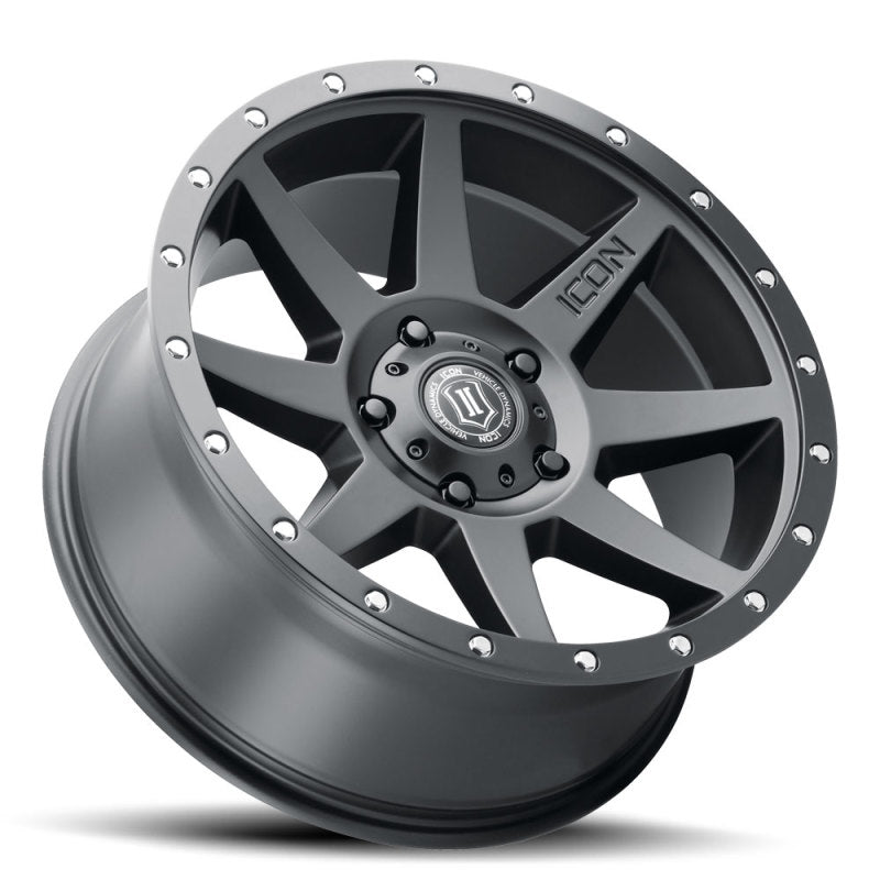 ICON Rebound 20x9 6x5.5 0mm Offset 5in BS Rueda negra satinada