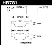 Cargar imagen en el visor de la galería, Pastillas de freno delanteras Hawk 12-15 BMW 118i HPS 5.0