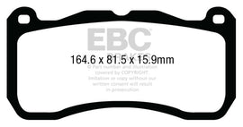 EBC 13-14 Ford Mustang 5.8 Sobrealimentado (GT500) Pastillas de freno delanteras Shelby Redstuff