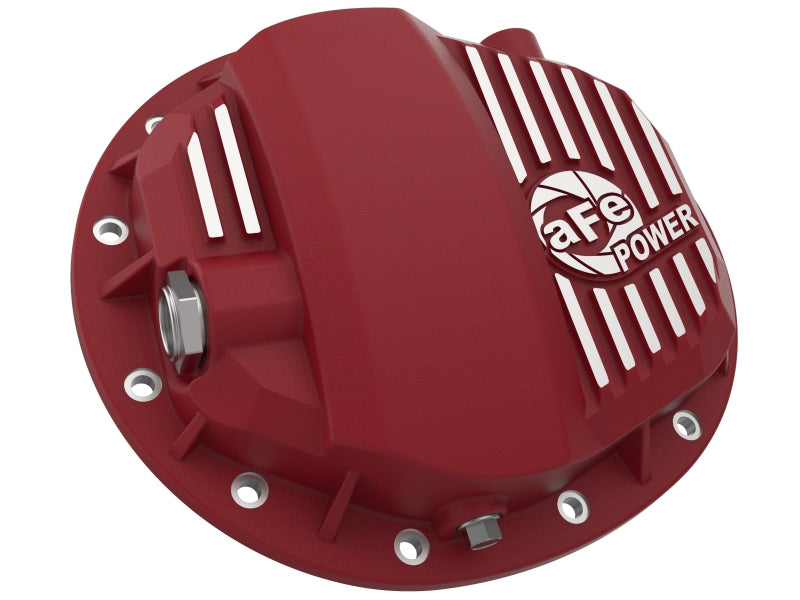 aFe Pro Series GMCH 9.5 Cubierta de diferencial trasero roja con aletas mecanizadas 19-20 GM Silverado/Sierra 1500