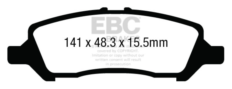 Pastillas de freno traseras EBC 12+ Dodge Dart 1.4 Turbo Redstuff