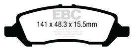 Pastillas de freno traseras EBC 12+ Dodge Dart 1.4 Turbo Redstuff
