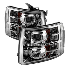 Cargar imagen en el visor de la galería, Xtune Chevy Silverado 1500/2500/3500 07-13 LED Halo Projector Headlights Chrome PRO-JH-CSIL07-CFB-C