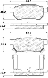 StopTech 90-01 Acura Integra Street Select Brake Pads - Rear