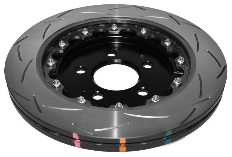 DBA 15+ Ford Mustang 2.3L/5.0L Rotor trasero ranurado Serie 5000 de 2 piezas con sombrero negro