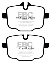 EBC 2021+ BMW M3/M4 3.0TT (G80/G82/G83 con rotores de hierro fundido) Pastillas de freno traseras Redstuff