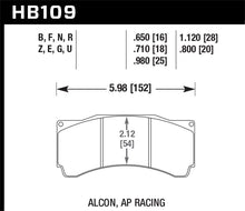 Cargar imagen en el visor de la galería, Pastillas de freno de carrera Hawk DTC-80 AP Racing/Alcon 29 mm