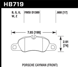 Pastillas de freno delanteras Hawk DTC-80 14-16 Porsche Cayman