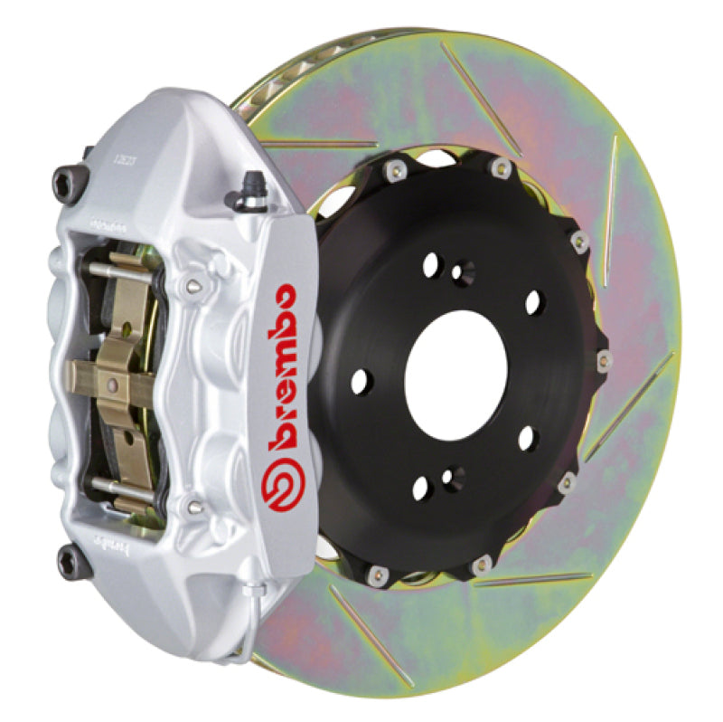 Brembo 07-15 TT 3.2L/09-15 TTS/12-13 TT RS Rr GT BBK 4Pist Cast 328x28 2pc Ranura de rotor tipo 1-Plata