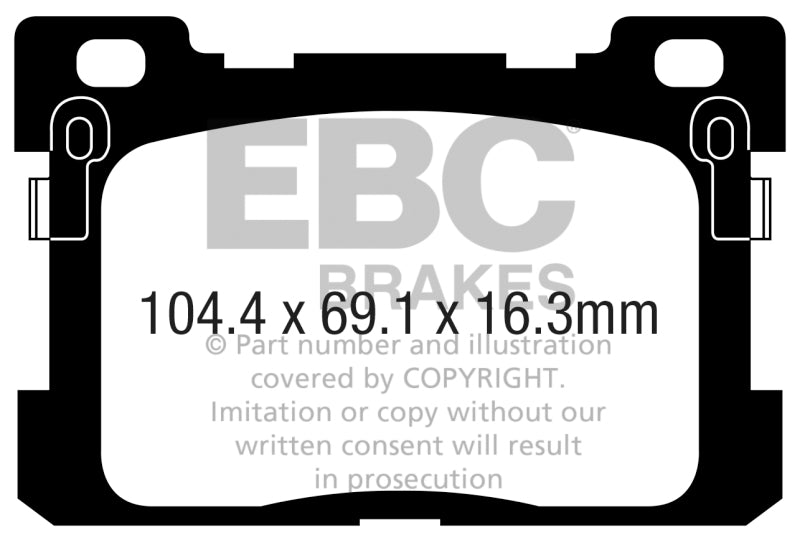 EBC 2017+ Genesis G90 5.0L Pastillas de freno traseras Yellowstuff