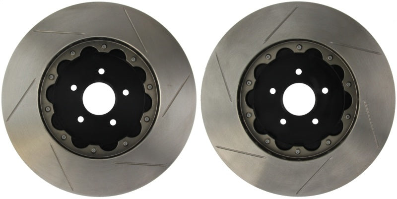 StopTech 03-06 Dodge Viper AeroRotor Direct Replacement 2-piece Drilled Rear Rotors (Pair)