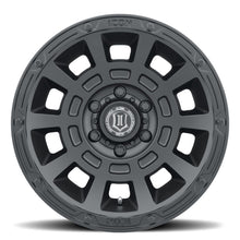 Cargar imagen en el visor de la galería, ICON Thrust 17x8.5 5x150 25mm Offset 5.75in BS Rueda negra satinada