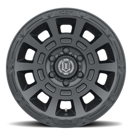 ICON Thrust 17x8.5 6x5.5 25mm Offset 5.75in BS 95.1mm Diámetro Rueda negra satinada