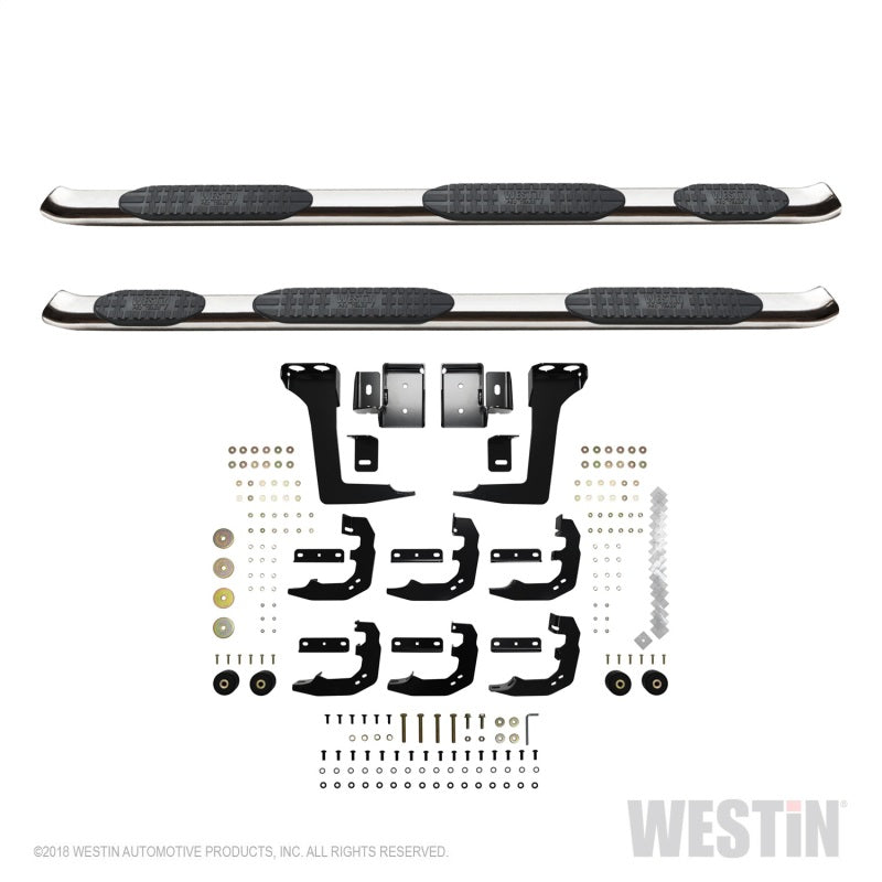 Westin 19-20 Ram 1500 Quad Cab con caja de 6.5 pies PRO TRAXX 5 W2W Barras de paso Nerf ovaladas - Acero inoxidable