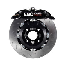 Cargar imagen en el visor de la galería, EBC Racing 15-21 Volkswagen GTI Mk7 Pinzas Apollo-4 negras Rotores de 355 mm Kit de freno delantero grande