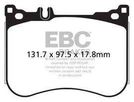 EBC 14+ Mercedes-Benz S550 4.7 Twin Turbo AMG Sport Pkg Pastillas de freno delanteras Redstuff