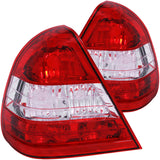 ANZO 1994-2000 Mercedes Benz Clase C W202 Luces traseras rojo/transparente
