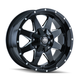 Mayhem 8040 Tank 20x9 / 5x114.3 BP / -12mm Offset / 87mm Hub Black w/ Milled Spokes Wheel
