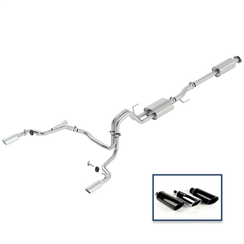 Ford Racing 15-18 F-150 5.0L Sistema de escape deportivo Cat-Back - Puntas cromadas de salida trasera