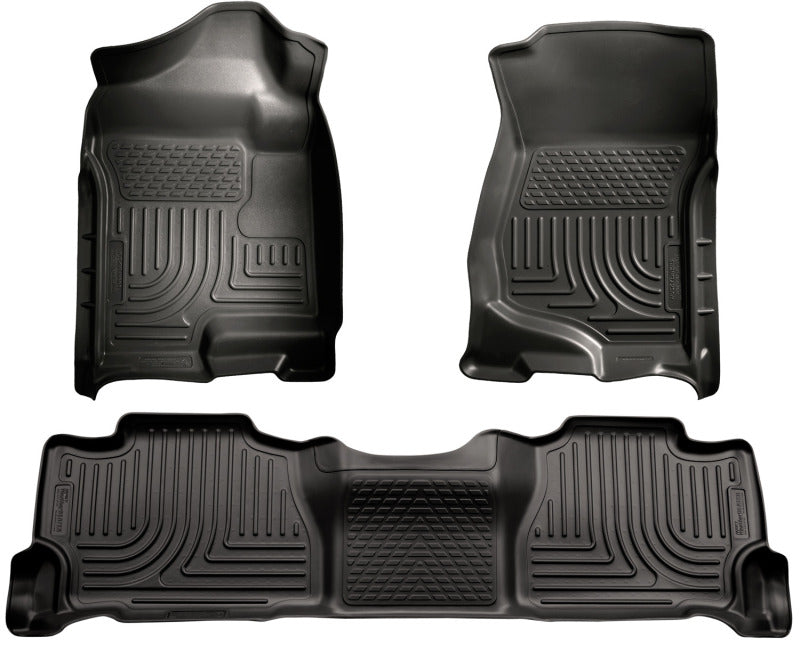 Husky Liners 07-13 GM Escalade/Suburban/Yukon WeatherBeater Revestimientos de piso para asiento delantero y segundo, color negro