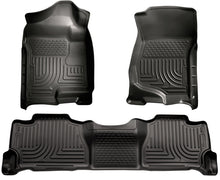 Cargar imagen en el visor de la galería, Husky Liners 07-13 GM Escalade/Suburban/Yukon WeatherBeater Revestimientos de piso para asiento delantero y segundo, color negro