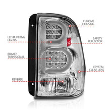 Cargar imagen en el visor de la galería, ANZO 2002-2009 Chevrolet Trailblazer luces traseras LED con barra de luz, carcasa cromada, lente transparente