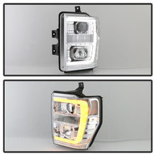 Load image into Gallery viewer, Spyder 08-10 Ford F-250 Ver 2 Proj Headlight - Switch Back Light Bar - Chrome - PRO-YD-FS08V2-SBLB-C