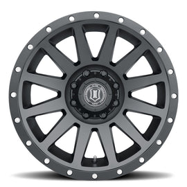 ICON Compresión 20x10 8x180 -19mm Offset 4.75in BS 124.2mm Diámetro Rueda negra satinada