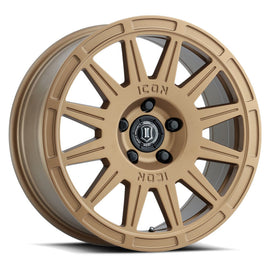 ICON Ricochet 17x8 5x100 38mm Offset 6in BS Rueda de oro satinado