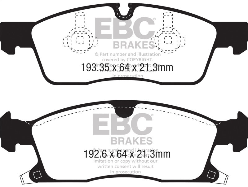 EBC 2016+ Jeep Grand Cherokee 3.6L Pastillas de freno delanteras Yellowstuff